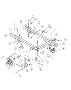 Fabricated Frame And Axle Assembly Diagram and Parts List for HF1748 55AF3D4V150-WAM Cub Cadet Lawn Mower